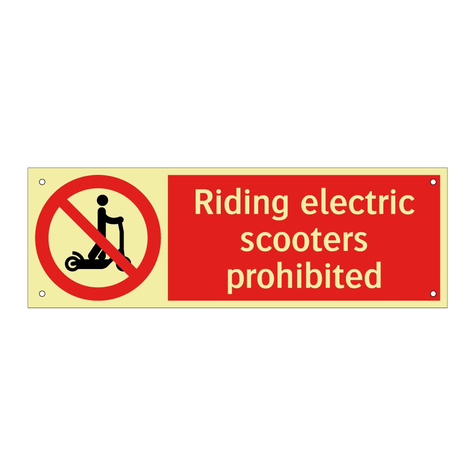 Riding electric scooters prohibited