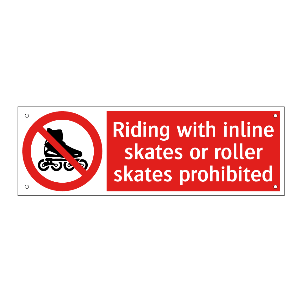 Riding with inline skates or roller skates prohibited