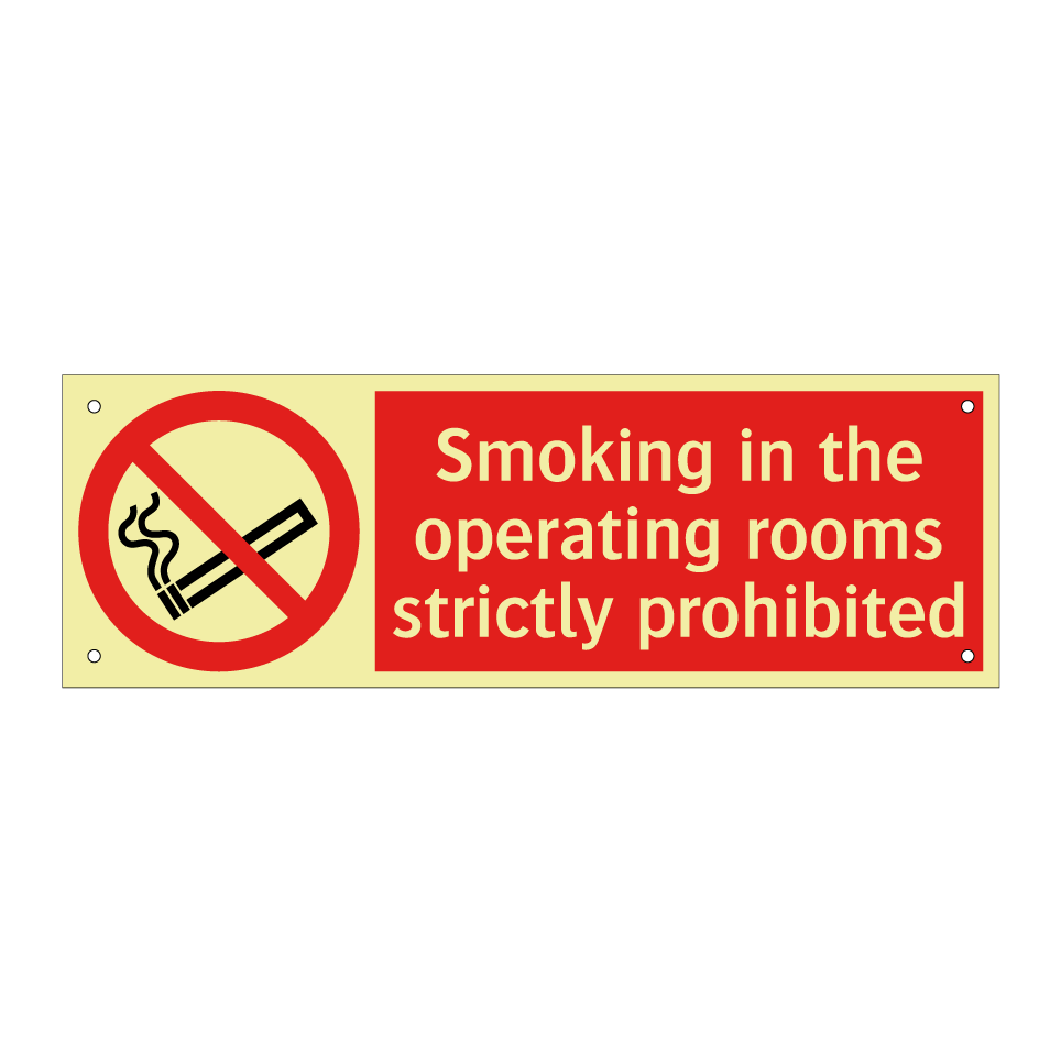 Smoking in the operating rooms strictly prohibited