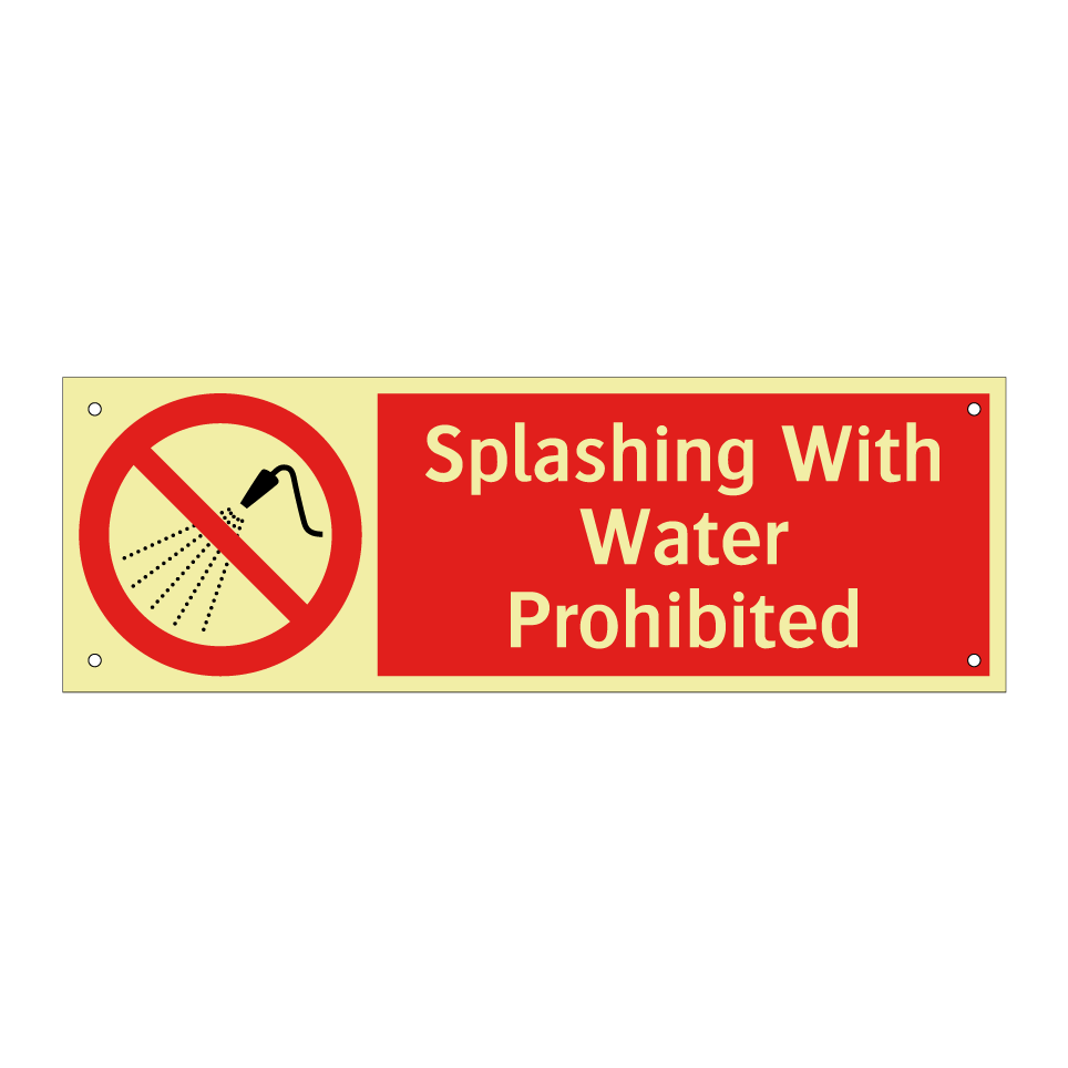 Splashing With Water Prohibited