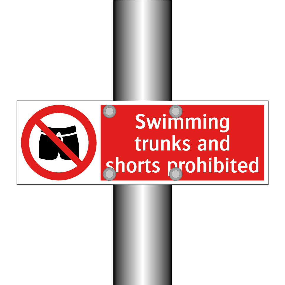 Swimming trunks and shorts prohibited