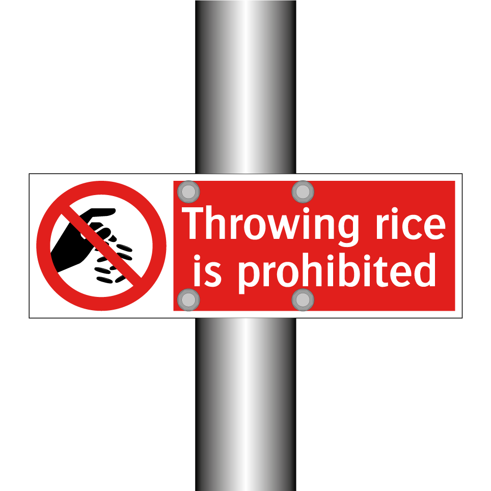 Throwing rice is prohibited