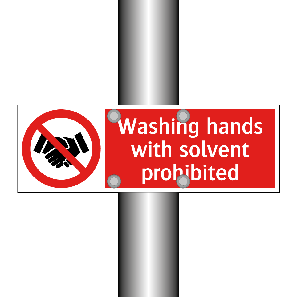 Washing hands with solvent prohibited