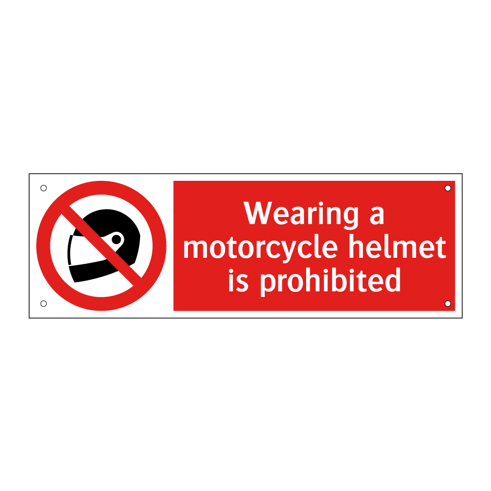 Wearing a motorcycle helmet is prohibited