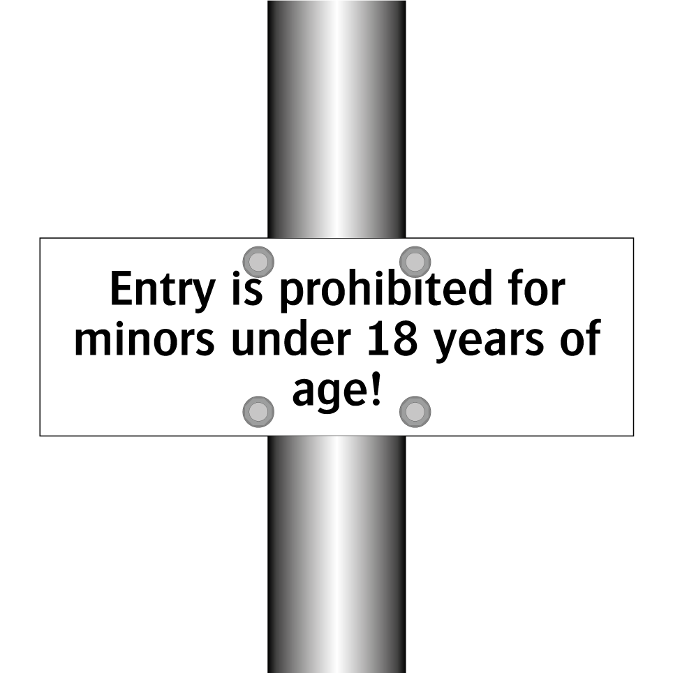 Entry is prohibited for minors under 18 years of age!