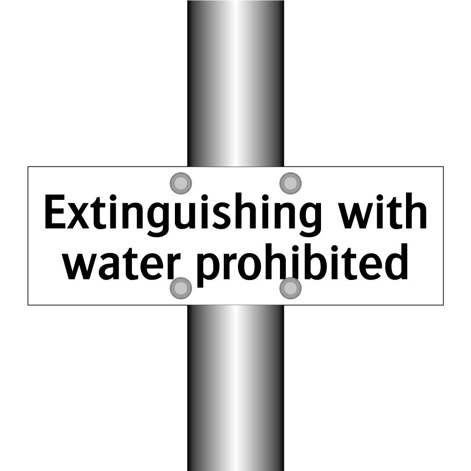 Extinguishing with water prohibited