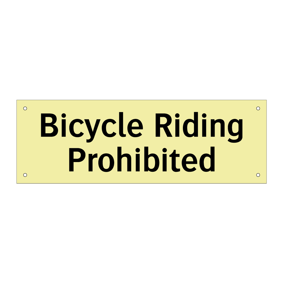 Bicycle Riding Prohibited