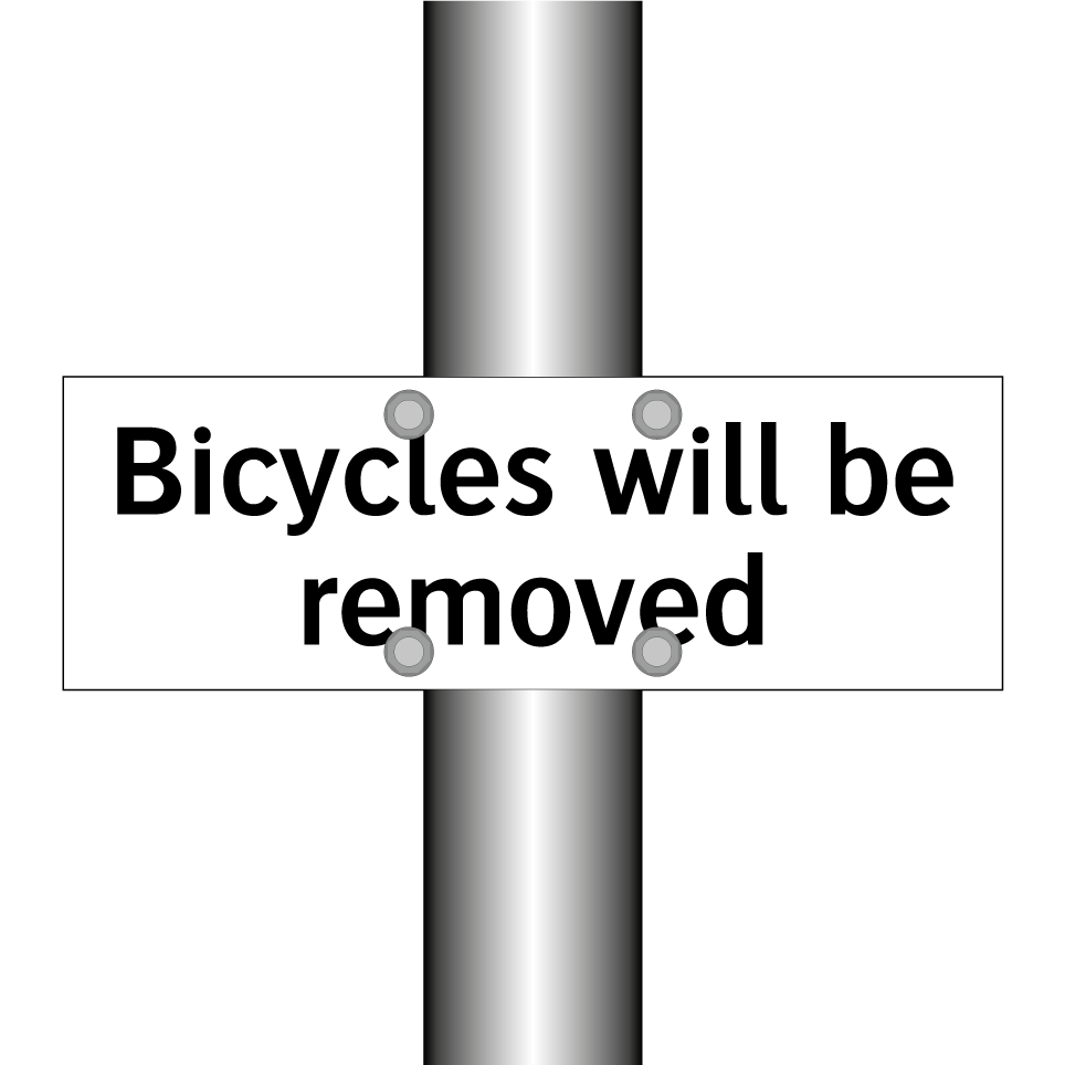 Bicycles will be removed