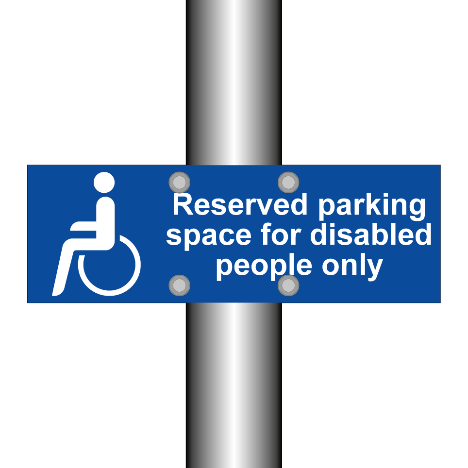 Reserved parking space for disabled people only
