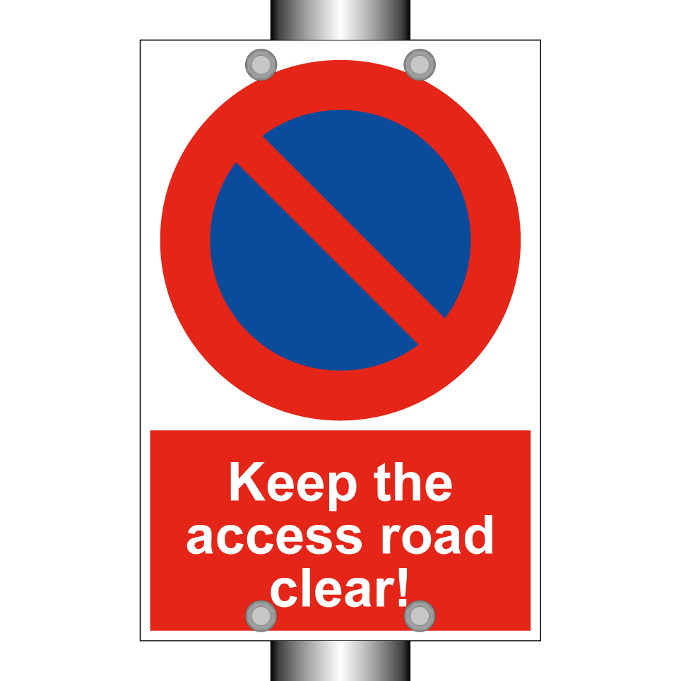 Keep the access road clear!