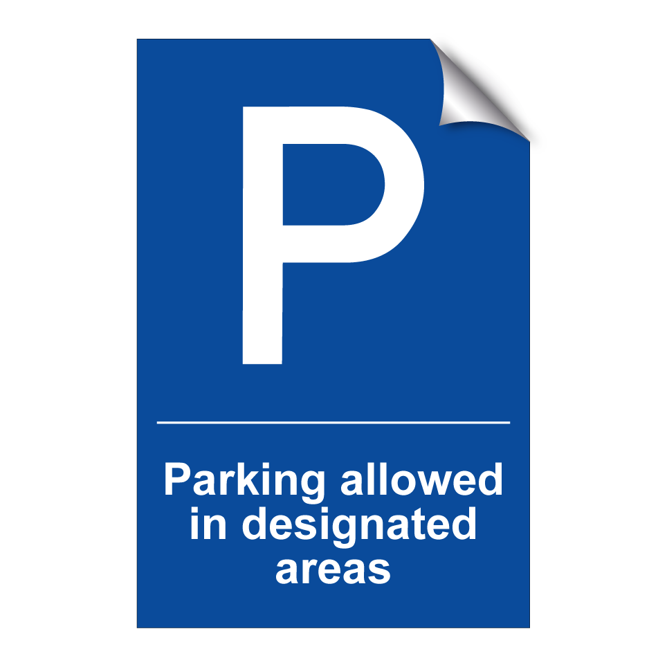 Parking allowed in designated areas