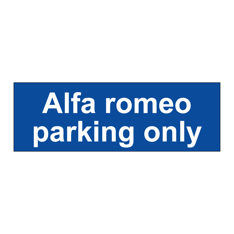 Alfa romeo parking only