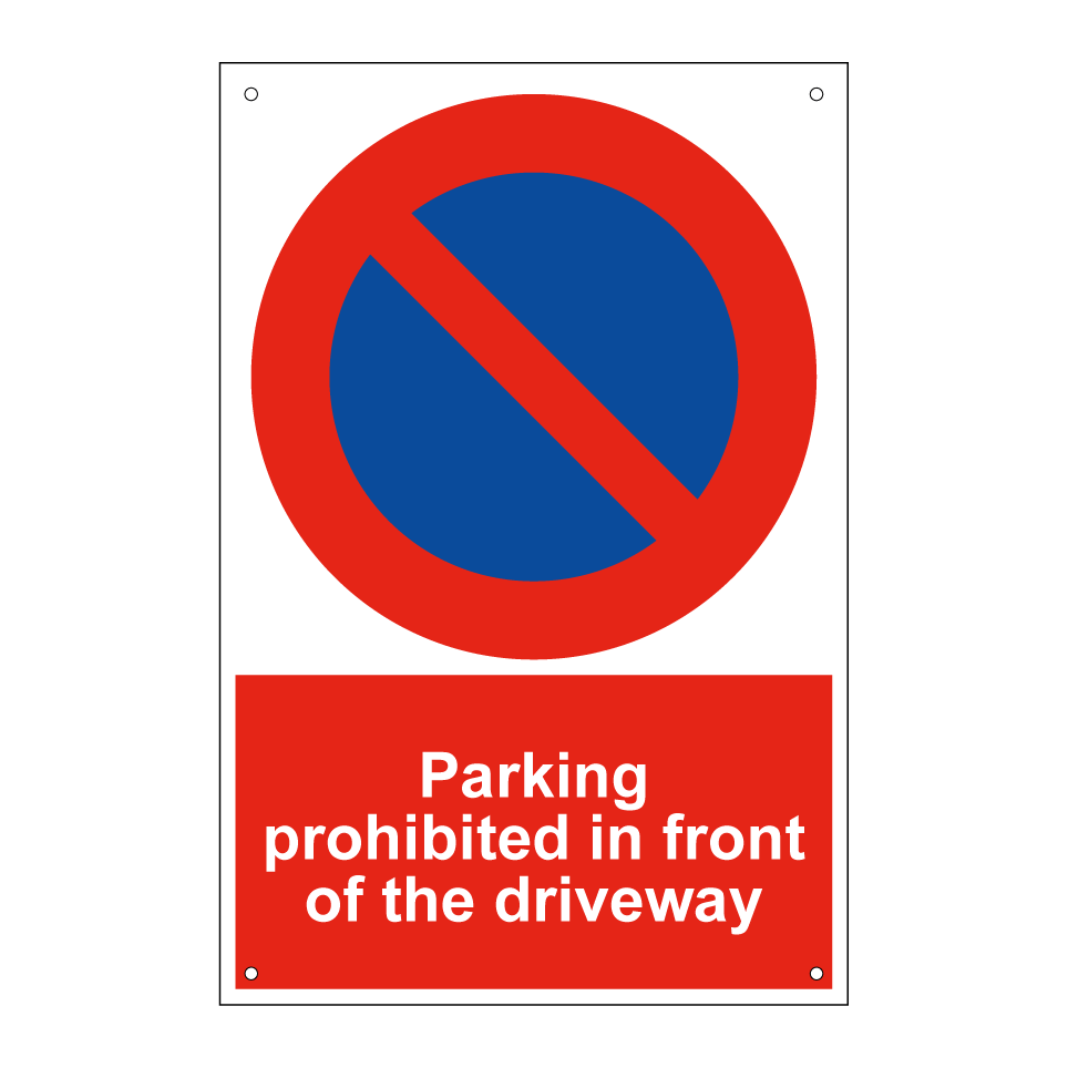 Parking prohibited in front of the driveway