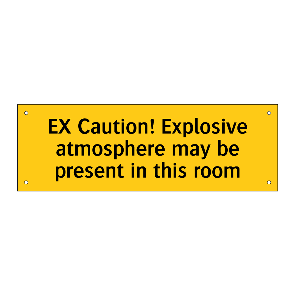 EX Caution! Explosive atmosphere may be present in this room