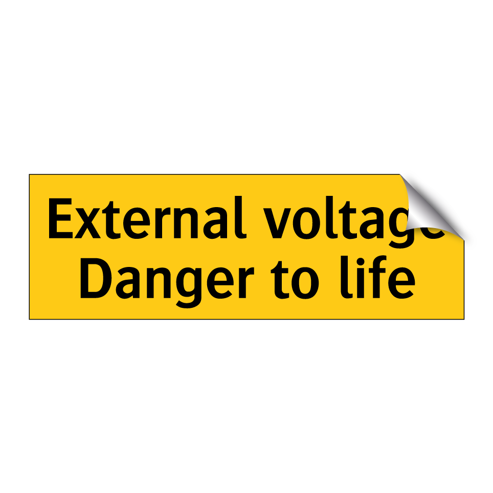 External voltage Danger to life