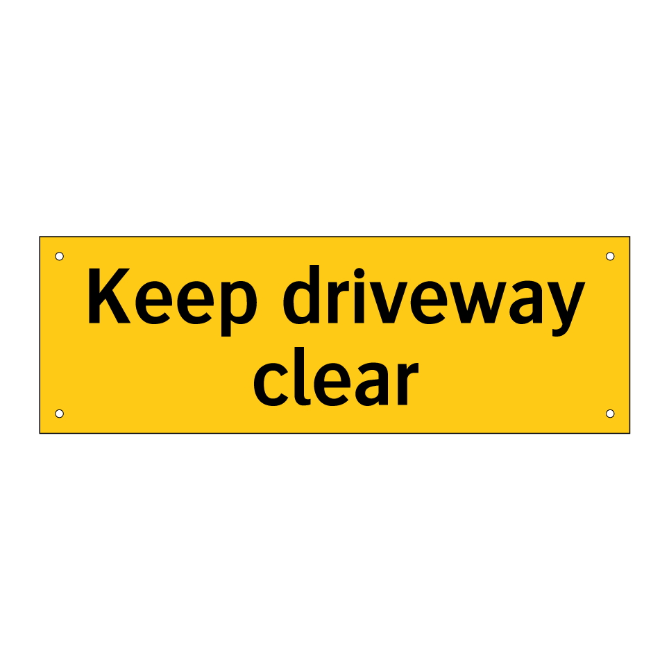 Keep driveway clear