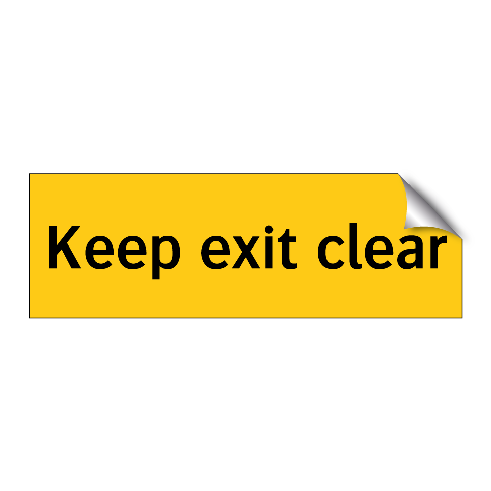 Keep exit clear