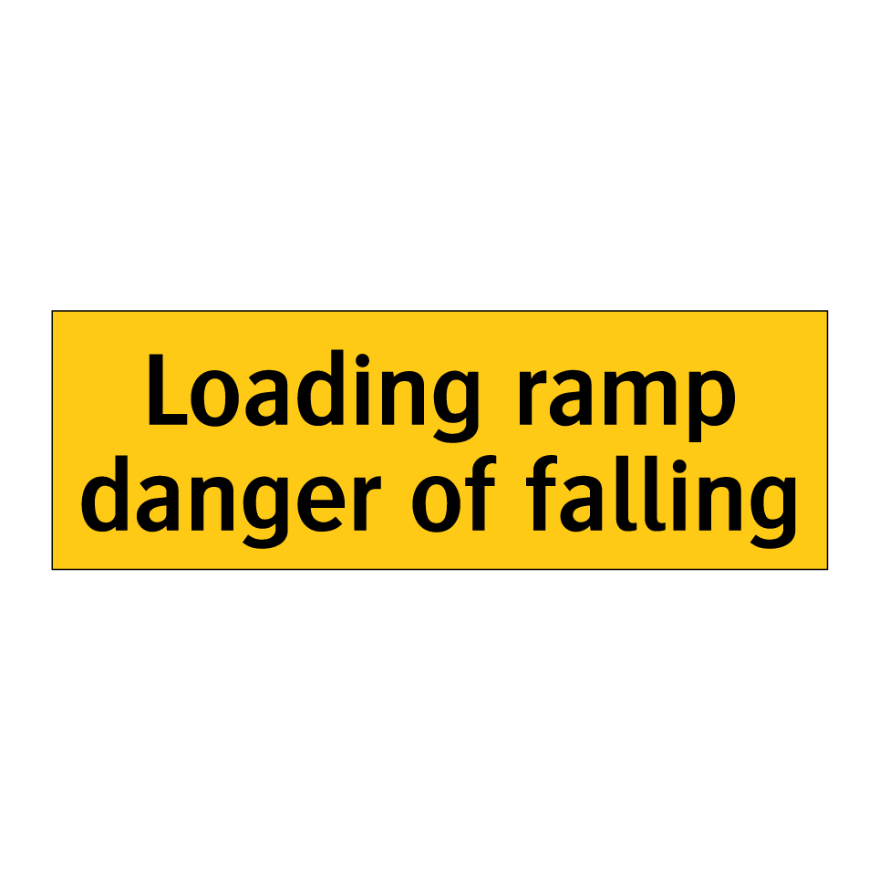 Loading ramp danger of falling