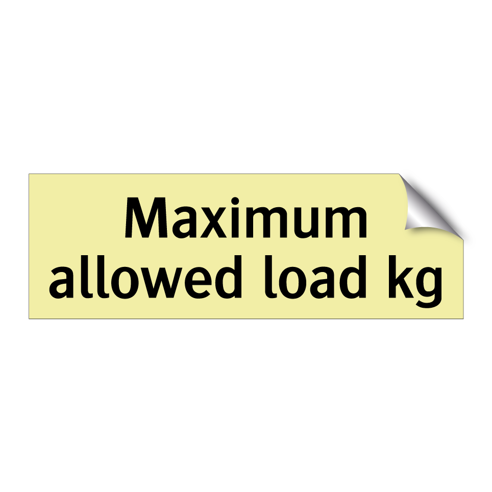 Maximum allowed load kg