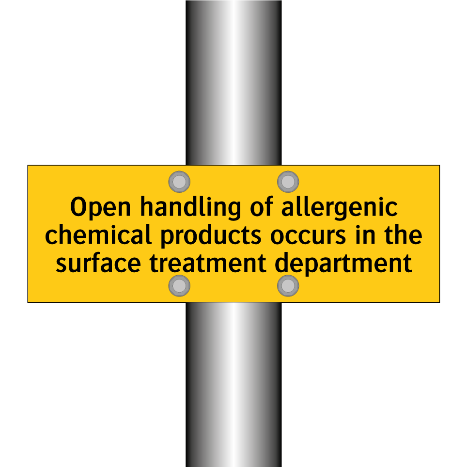 Open handling of allergenic chemical products occurs in the surface treatment department