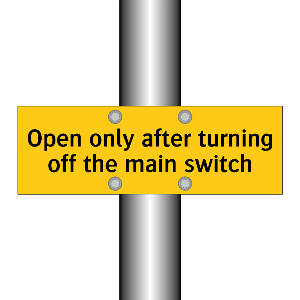 Open only after turning off the main switch
