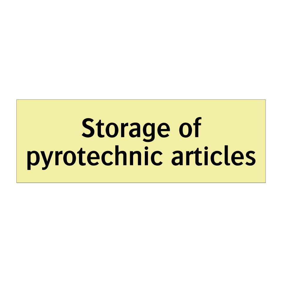 Storage of pyrotechnic articles