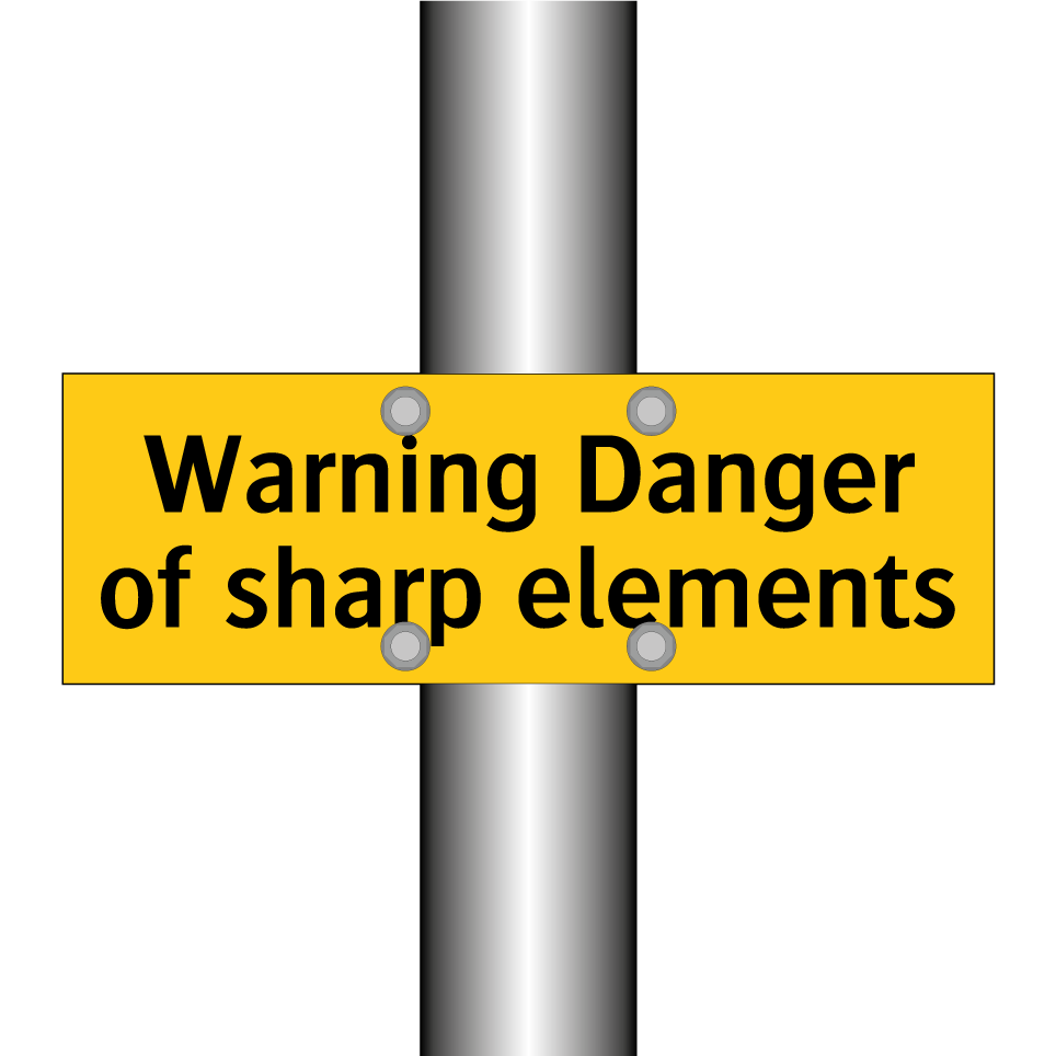 Warning Danger of sharp elements