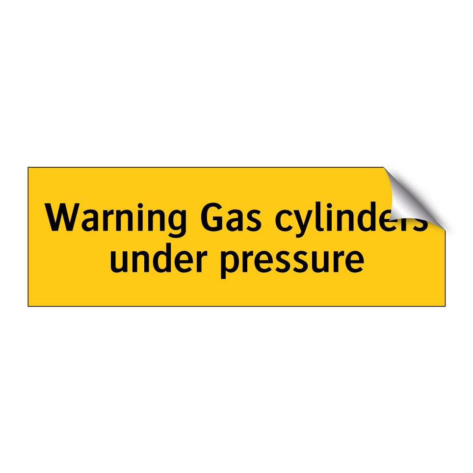 Warning Gas cylinders under pressure