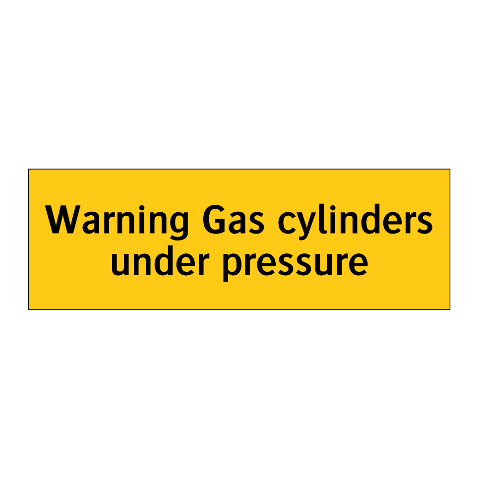 Warning Gas cylinders under pressure