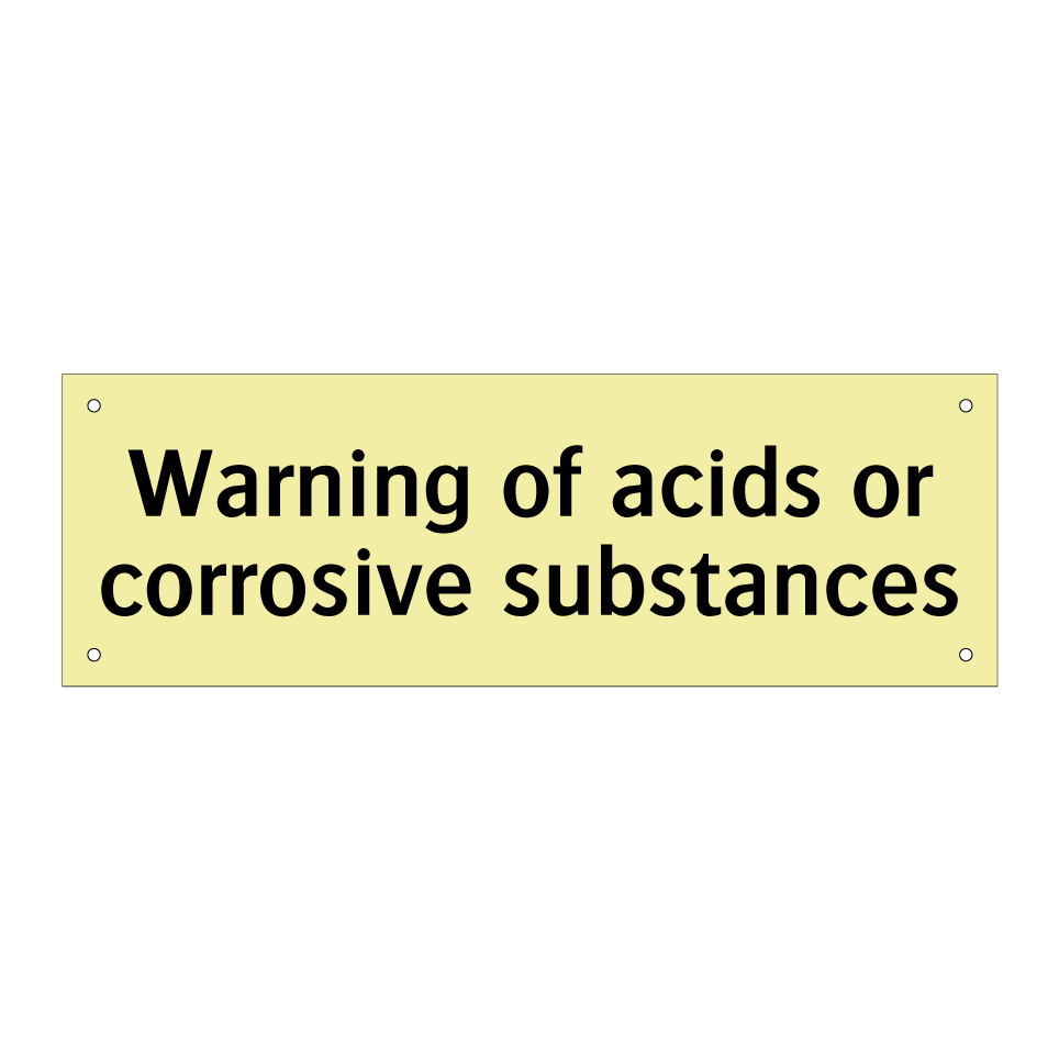 Warning of acids or corrosive substances