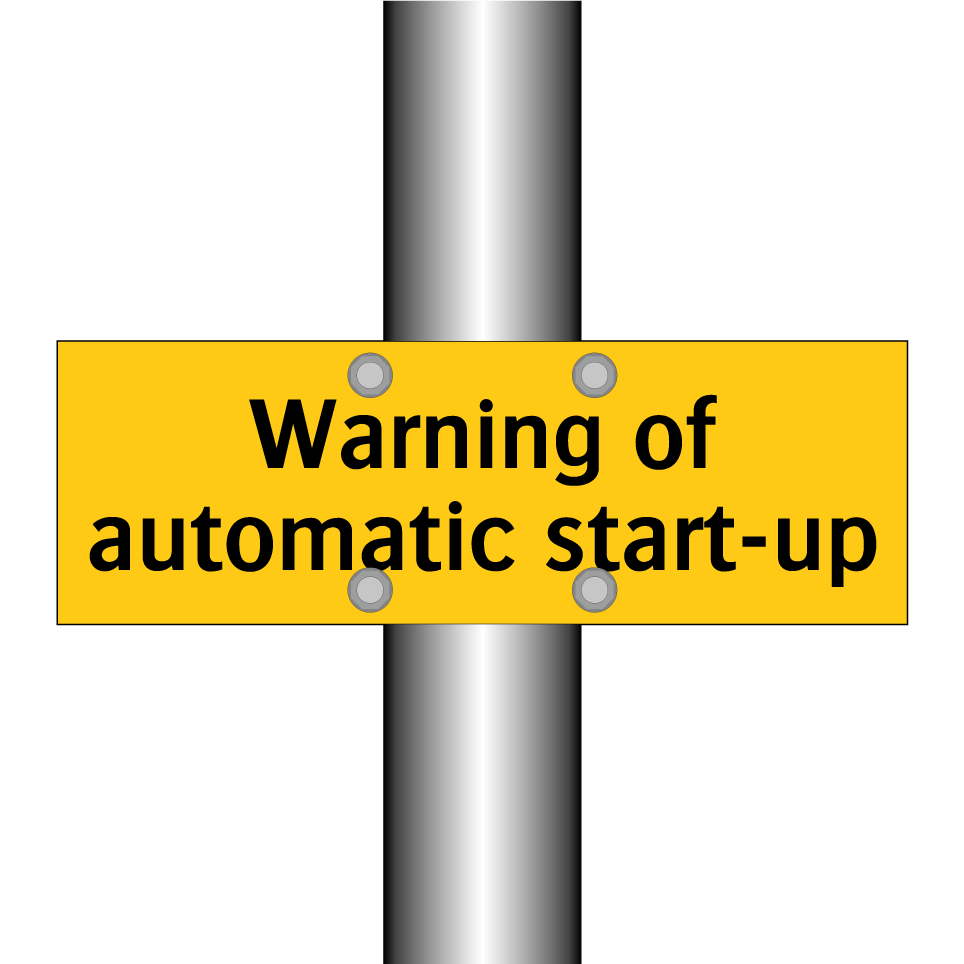 Warning of automatic start-up