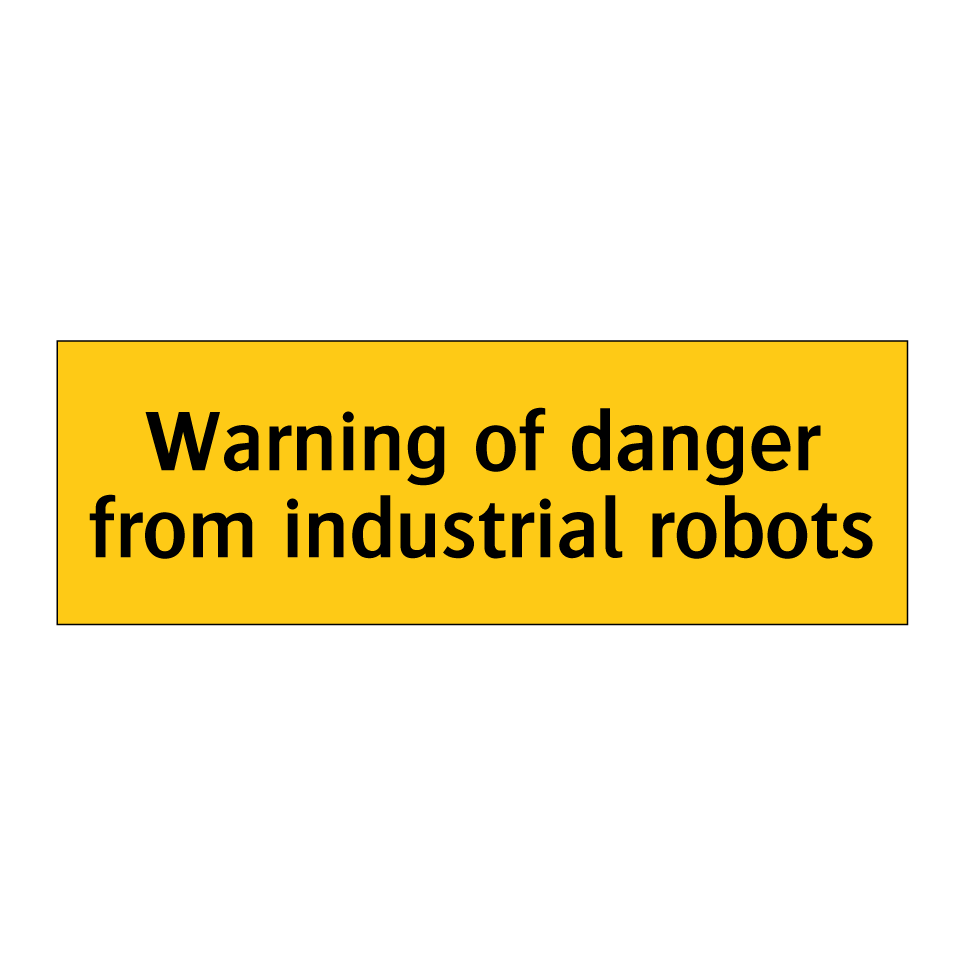Warning of danger from industrial robots
