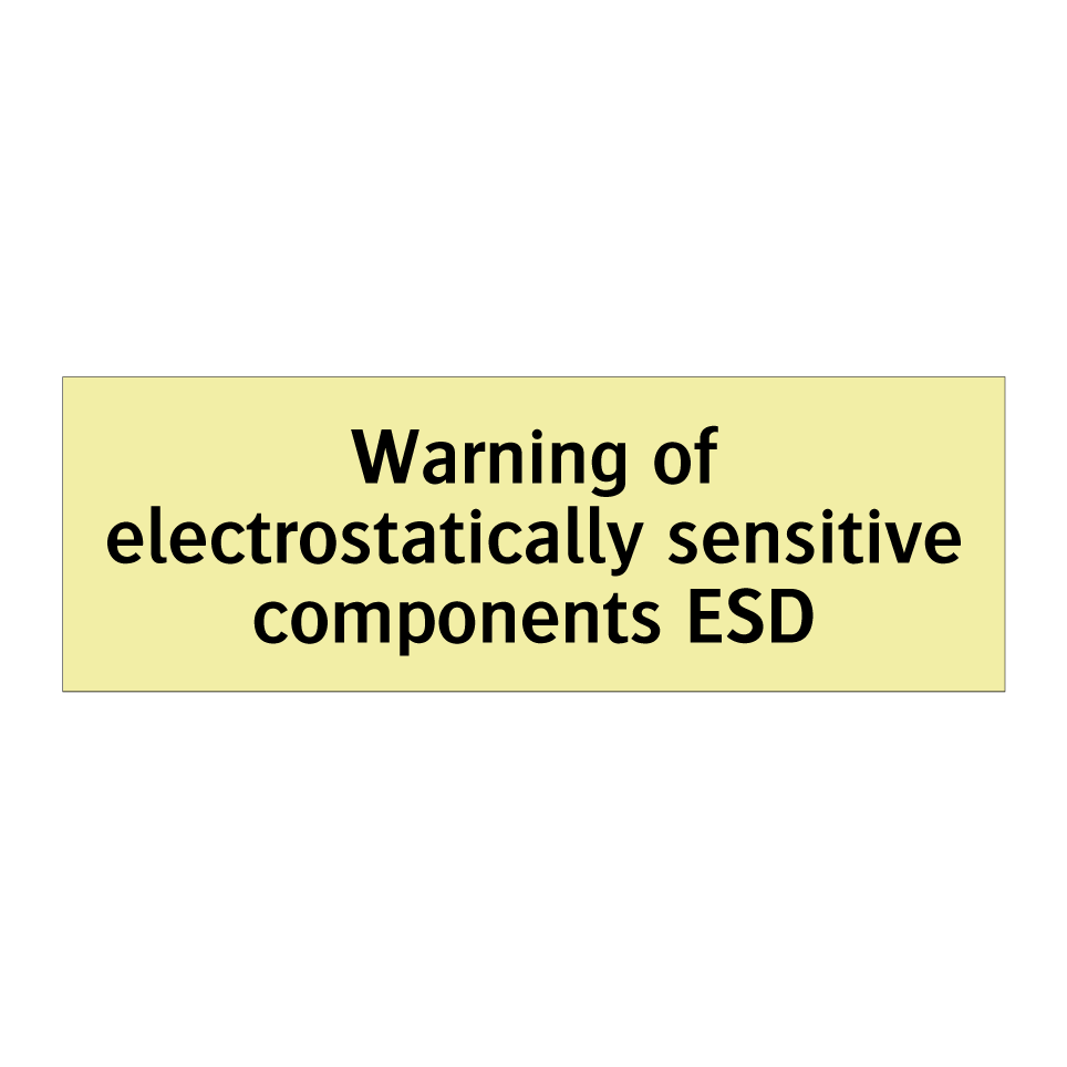 Warning of electrostatically sensitive components ESD