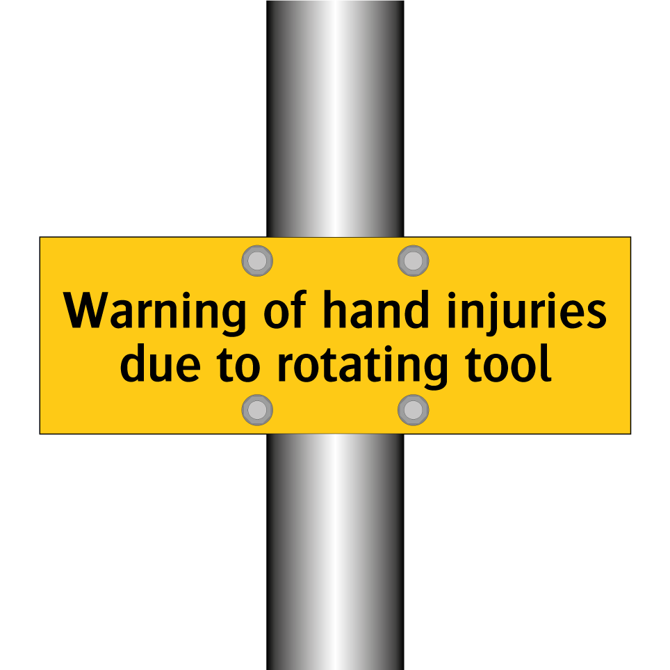 Warning of hand injuries due to rotating tool