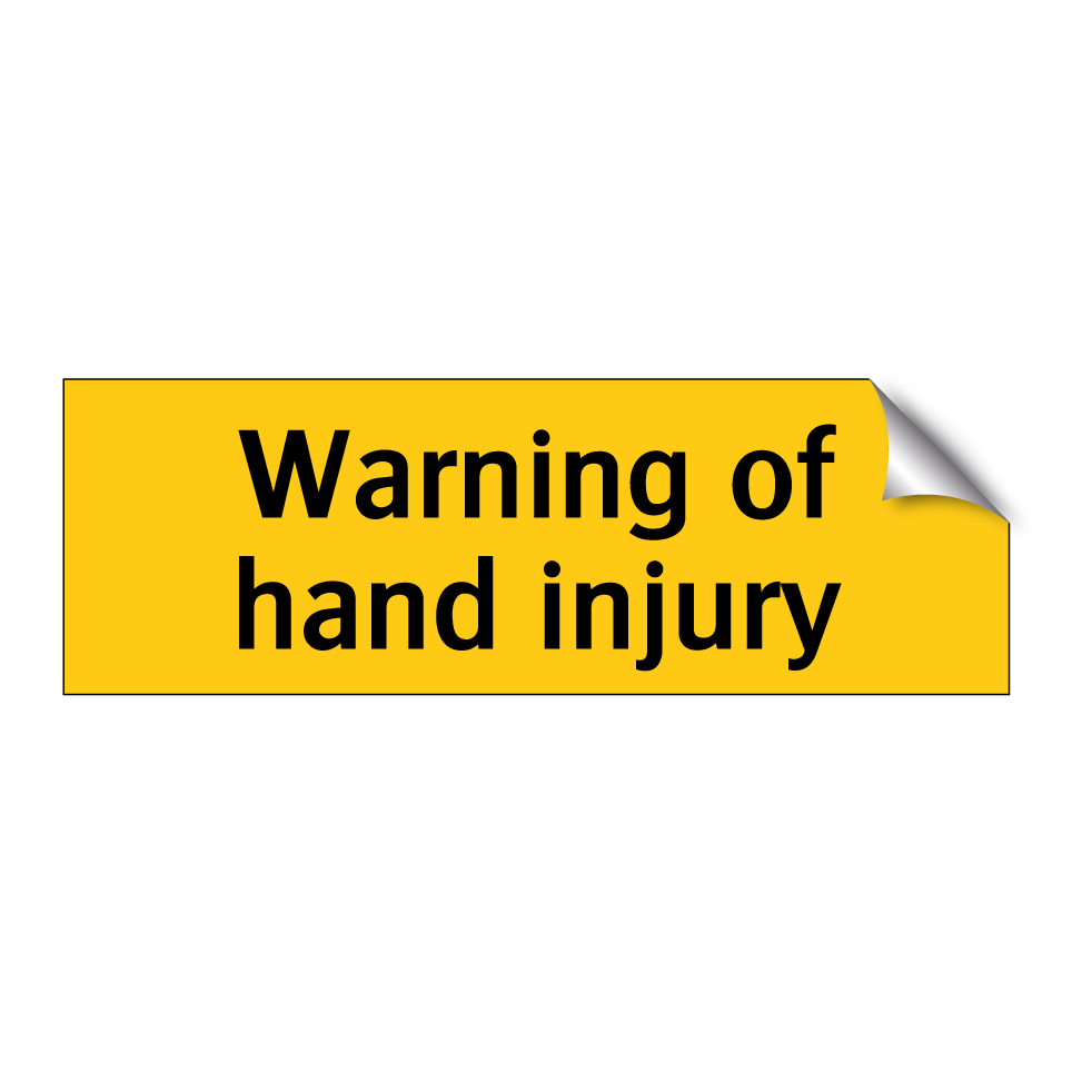 Warning of hand injury