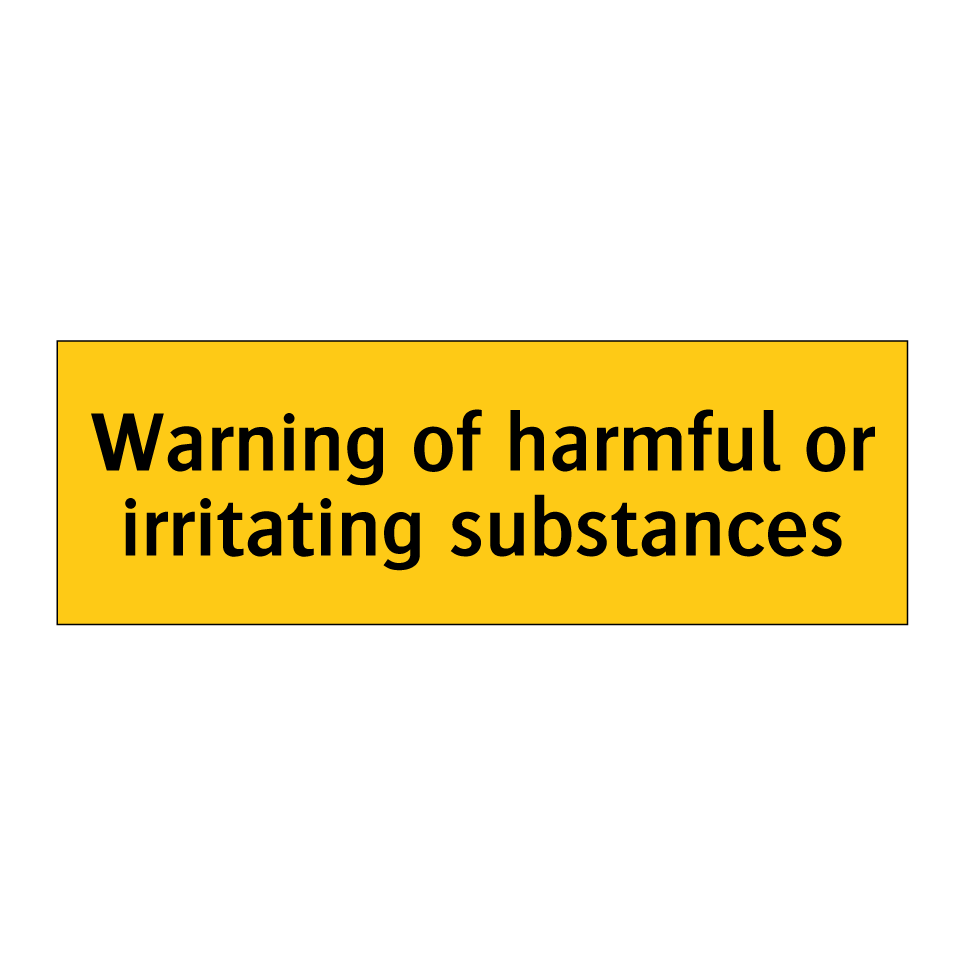 Warning of harmful or irritating substances