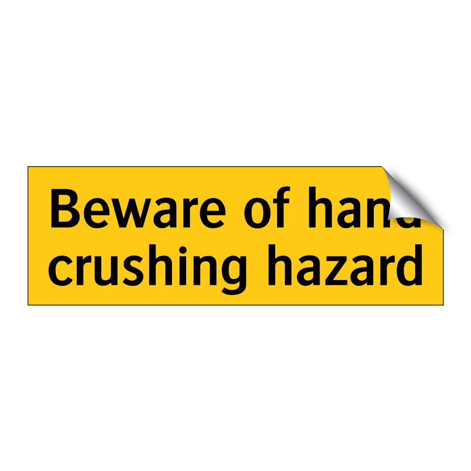 Beware of hand crushing hazard