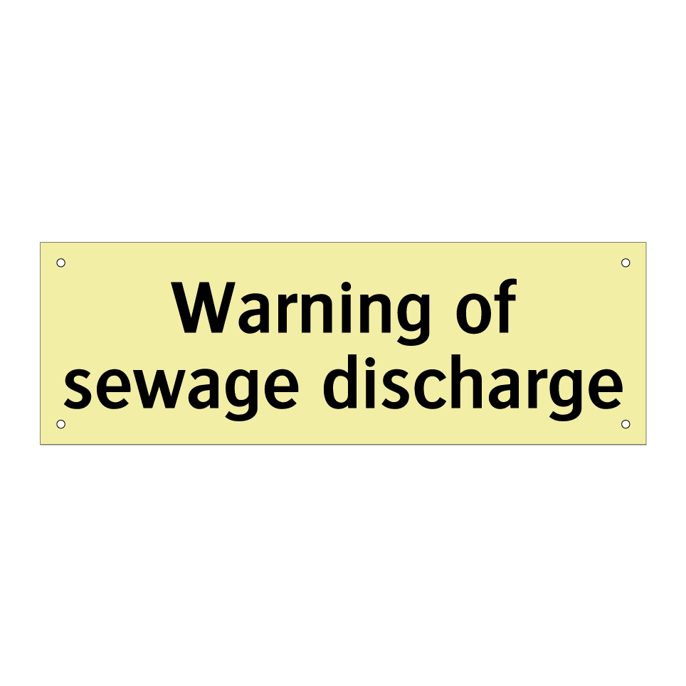 Warning of sewage discharge