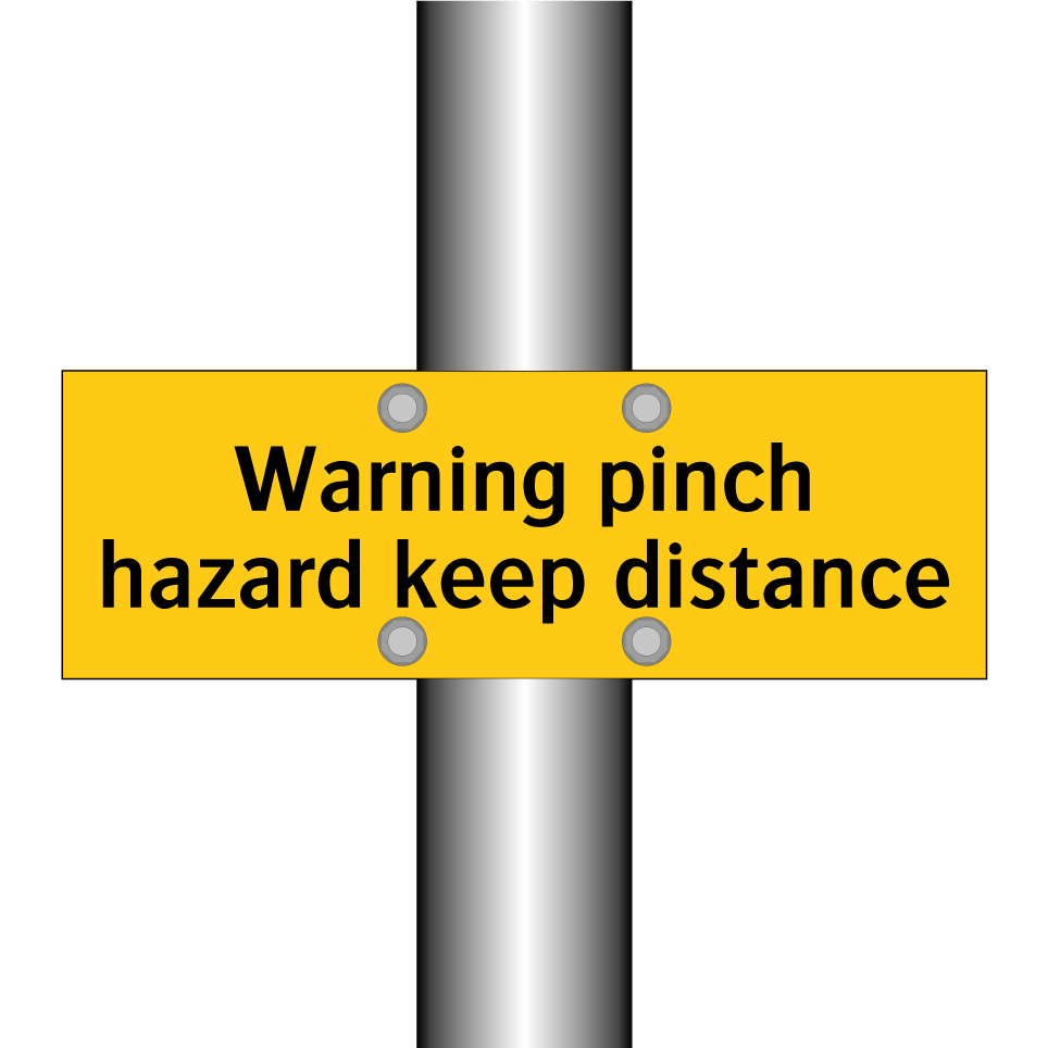 Warning pinch hazard keep distance