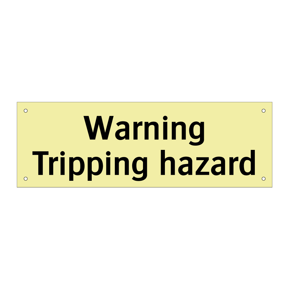 Warning Tripping hazard