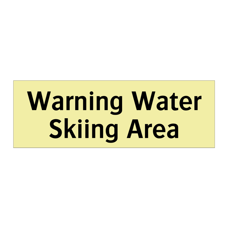 Warning Water Skiing Area