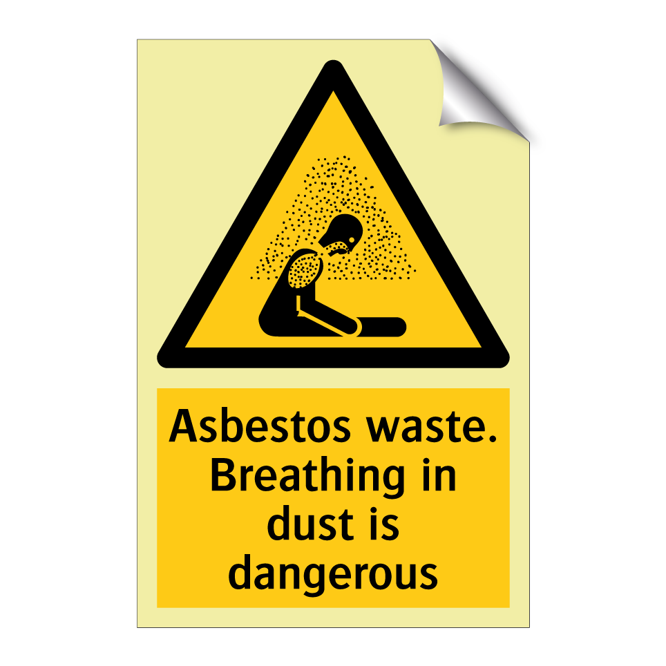 Asbestos waste. Breathing in dust is dangerous