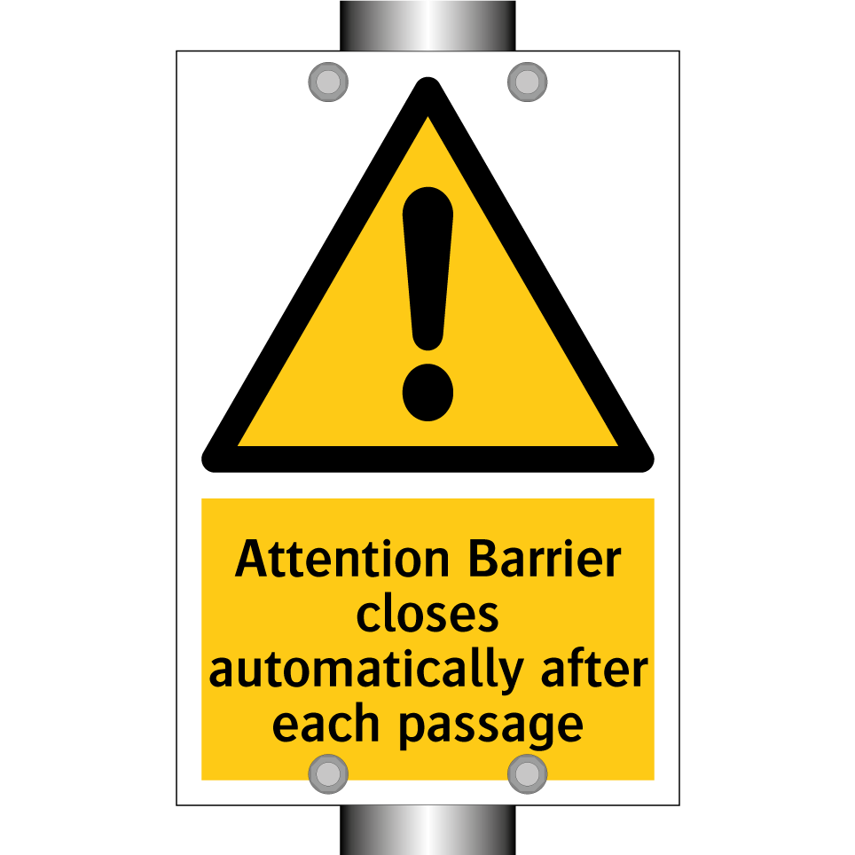 Attention Barrier closes automatically after each passage