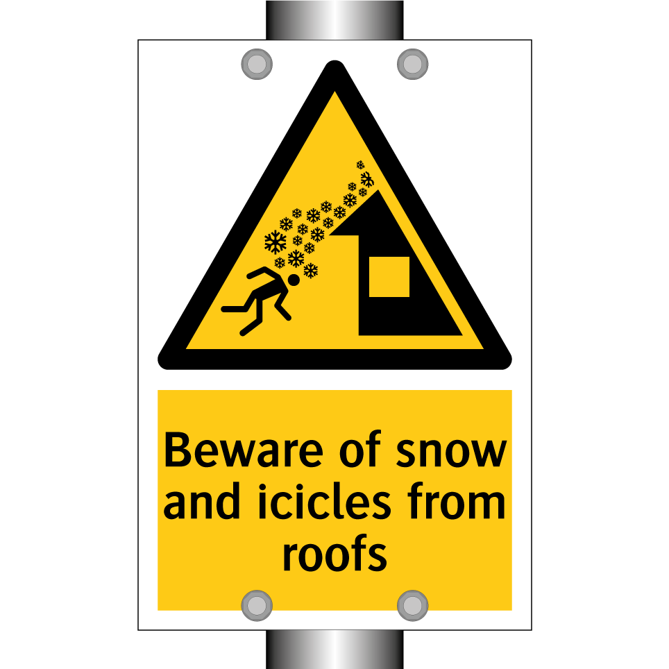 Beware of snow and icicles from roofs