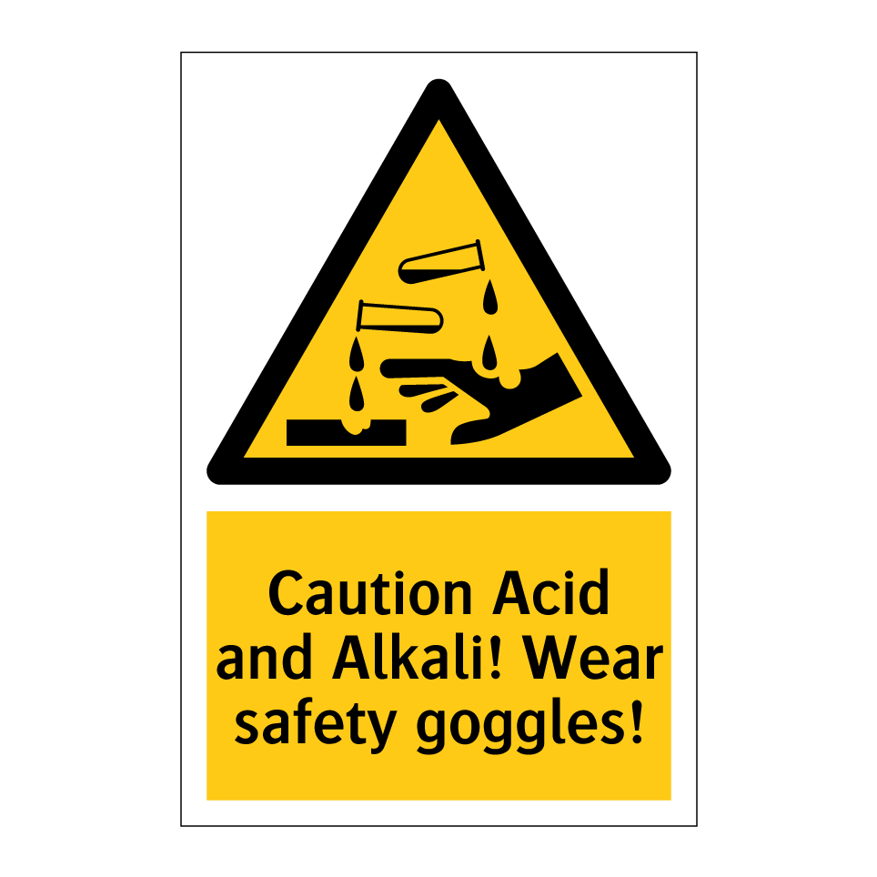 Caution Acid and Alkali! Wear safety goggles!