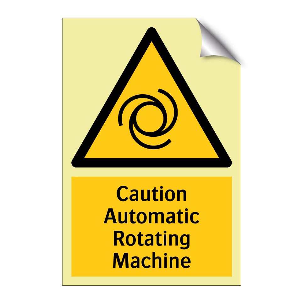 Caution Automatic Rotating Machine