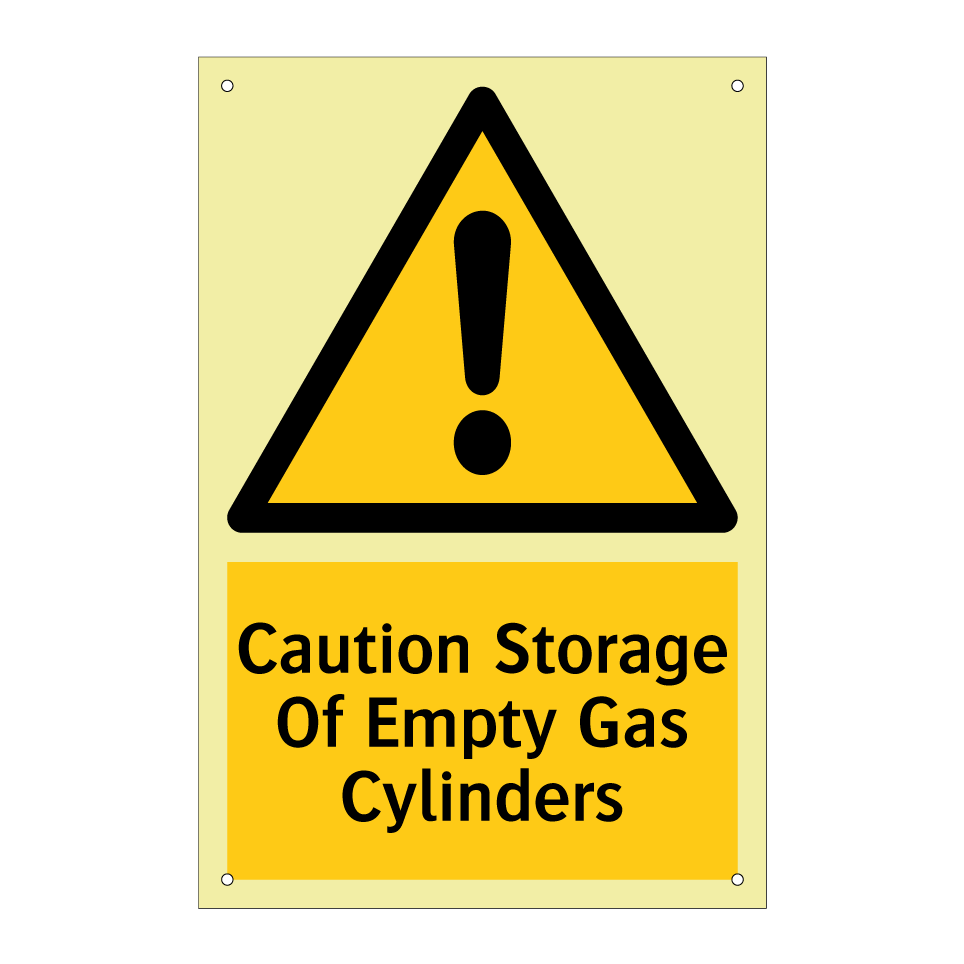 Caution Storage Of Empty Gas Cylinders