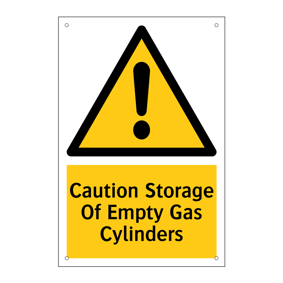 Caution Storage Of Empty Gas Cylinders