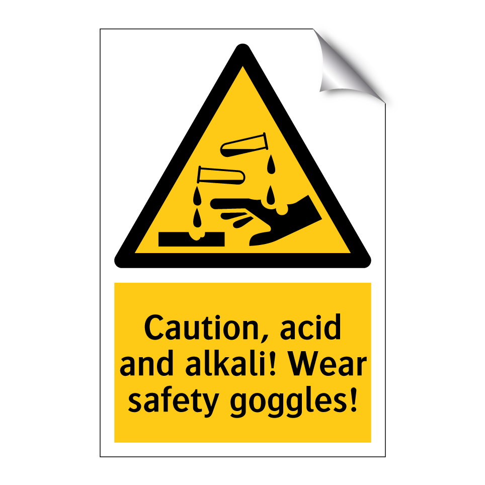 Caution, acid and alkali! Wear safety goggles!