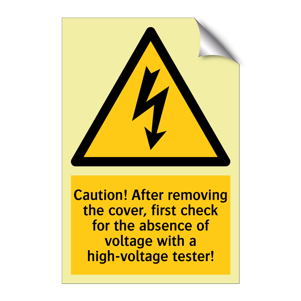 Caution! After removing the cover, first check for the absence of voltage with a high-voltage tester!